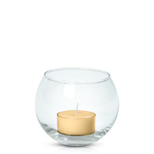 Gold Tealight in Fishbowl, Pack of 24