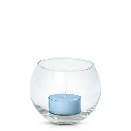 Pastel Blue Tealight in Fishbowl, Pack of 24