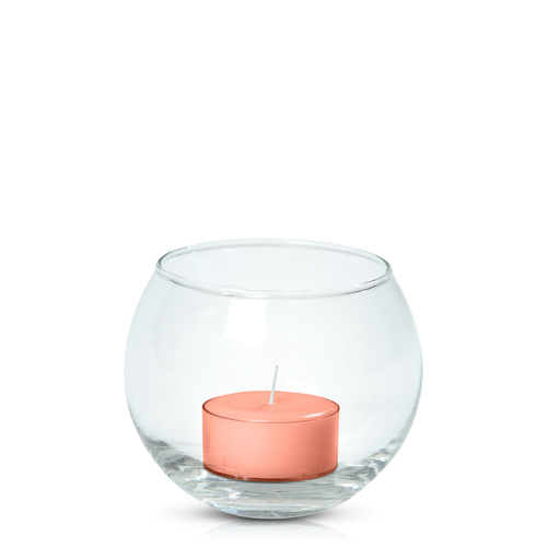 Peach Tealight in Fishbowl, Pack of 24