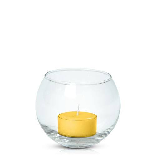 Yellow Moreton Eco Tealight in Fishbowl, Pack of 24