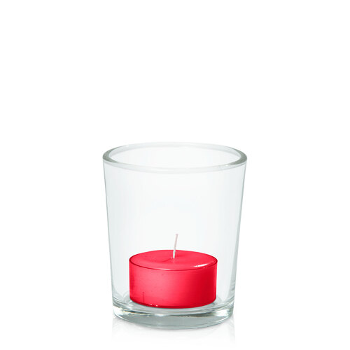 Carnival Red Tealight in Glass Votive, Pack of 24