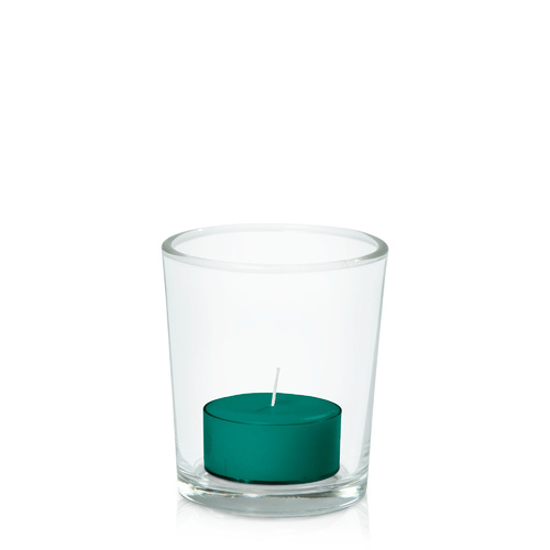 Emerald Green Moreton Eco Tealight in Glass Votive, Pack of 24