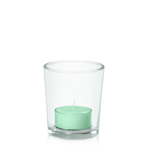 Mint Green Moreton Eco Tealight in Glass Votive, Pack of 24