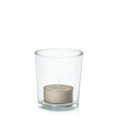 Pale Eucalypt Tealight in Glass Votive, Pack of 24