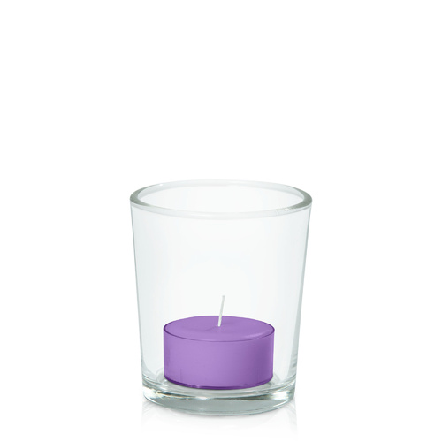 Purple Moreton Eco Tealight in Glass Votive, Pack of 24