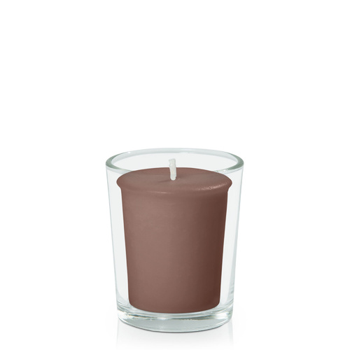 Chocolate Votive in Glass Votive, Pack of 24