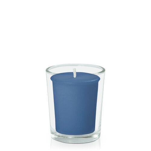 Dusty Blue Votive in Glass Votive, Pack of 24