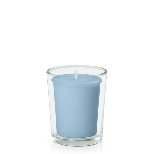Pastel Blue Votive in Glass Votive, Pack of 24