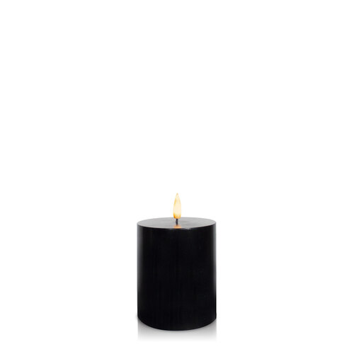 Black 8cm x 10cm LED Pillar, Pack of 6