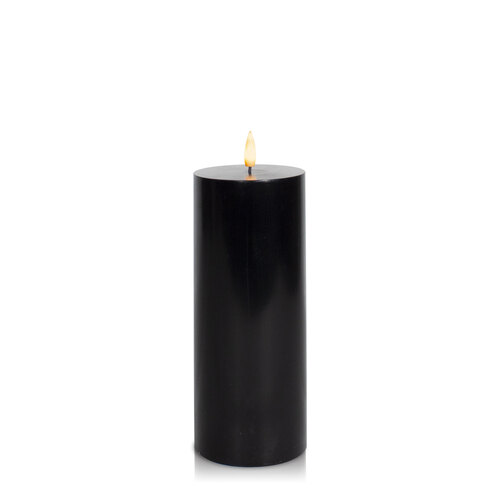 Black 8cm x 20cm LED Pillar, Pack of 6